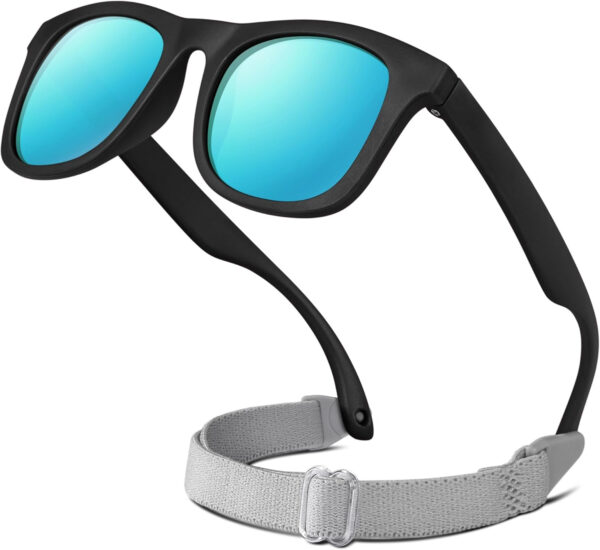 RIVBOS Baby Sunglasses Boys&Girls with Strap UV400 Polarized Flexible for Toddler,Infant and Newborn(0-24month) RBK0231