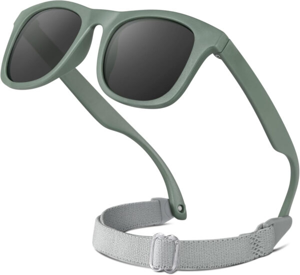 RIVBOS Baby Sunglasses Boys&Girls with Strap UV400 Polarized Flexible for Toddler,Infant and Newborn(0-24month) RBK0231