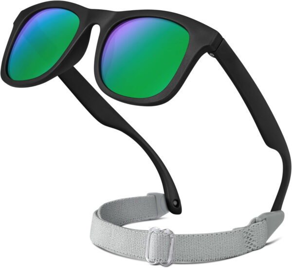 RIVBOS Baby Sunglasses Boys&Girls with Strap UV400 Polarized Flexible for Toddler,Infant and Newborn(0-24month) RBK0231