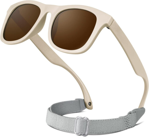 RIVBOS Baby Sunglasses Boys&Girls with Strap UV400 Polarized Flexible for Toddler,Infant and Newborn(0-24month) RBK0231