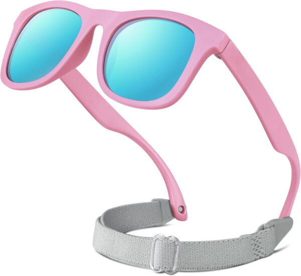 RIVBOS Baby Sunglasses Boys&Girls with Strap UV400 Polarized Flexible for Toddler,Infant and Newborn(0-24month) RBK0231