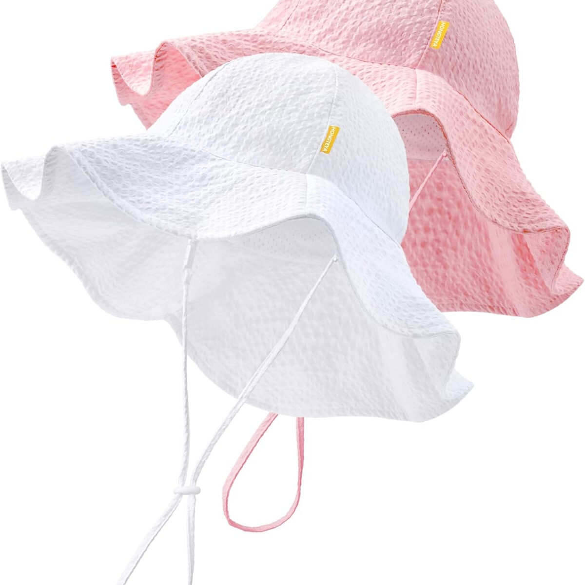 HONGTEYA Baby Sun Hat Toddler Girl Beach Hat Adjustable Outdoor Summer Hat UPF 50+ Sun Protection Wide Brim Infant Kids