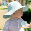 HONGTEYA Baby Sun Hat Toddler Girl Beach Hat Adjustable Outdoor Summer Hat UPF 50+ Sun Protection Wide Brim Infant Kids