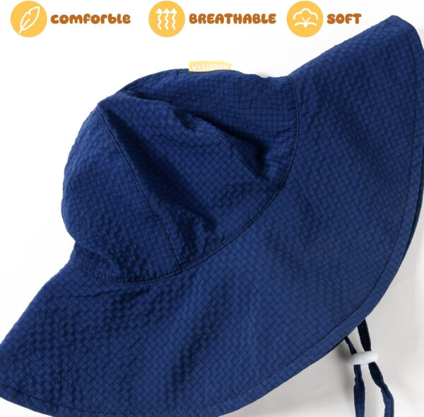 HONGTEYA Baby Sun Hat Toddler Girl Beach Hat Adjustable Outdoor Summer Hat UPF 50+ Sun Protection Wide Brim Infant Kids