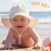 HONGTEYA Baby Sun Hat Toddler Girl Beach Hat Adjustable Outdoor Summer Hat UPF 50+ Sun Protection Wide Brim Infant Kids