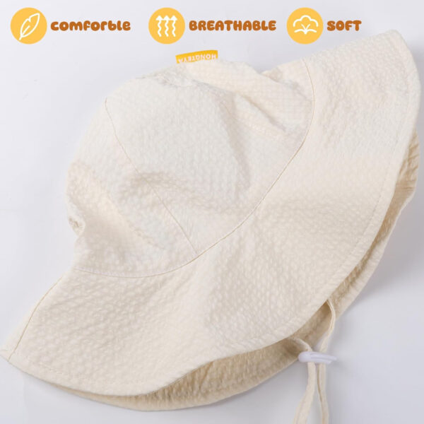 HONGTEYA Baby Sun Hat Toddler Girl Beach Hat Adjustable Outdoor Summer Hat UPF 50+ Sun Protection Wide Brim Infant Kids