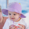 HONGTEYA Baby Sun Hat Toddler Girl Beach Hat Adjustable Outdoor Summer Hat UPF 50+ Sun Protection Wide Brim Infant Kids