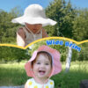 HONGTEYA Baby Sun Hat Toddler Girl Beach Hat Adjustable Outdoor Summer Hat UPF 50+ Sun Protection Wide Brim Infant Kids
