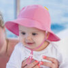 HONGTEYA Baby Sun Hat Toddler Girl Beach Hat Adjustable Outdoor Summer Hat UPF 50+ Sun Protection Wide Brim Infant Kids