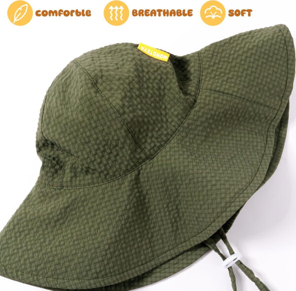HONGTEYA Baby Sun Hat Toddler Girl Beach Hat Adjustable Outdoor Summer Hat UPF 50+ Sun Protection Wide Brim Infant Kids