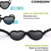 COASION Baby's First Sunglasses with Strap, Unbreakable Polarized Newborn Infant Heart Sunglasses for Ages 0-24 Months