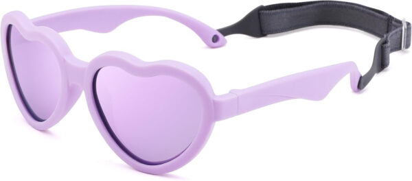 COASION Baby's First Sunglasses with Strap, Unbreakable Polarized Newborn Infant Heart Sunglasses for Ages 0-24 Months