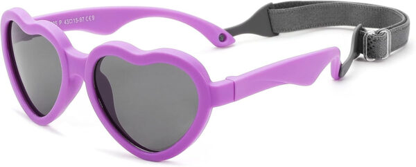 COASION Baby's First Sunglasses with Strap, Unbreakable Polarized Newborn Infant Heart Sunglasses for Ages 0-24 Months