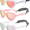 COASION Baby's First Sunglasses with Strap, Unbreakable Polarized Newborn Infant Heart Sunglasses for Ages 0-24 Months
