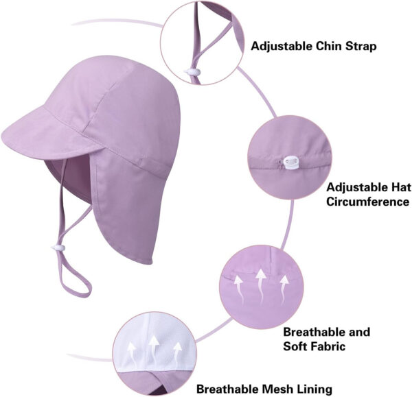 2 Pack Baby Sun Hats UPF 50+ Toddler Beach Hat for Girls Boys 0-4 Years