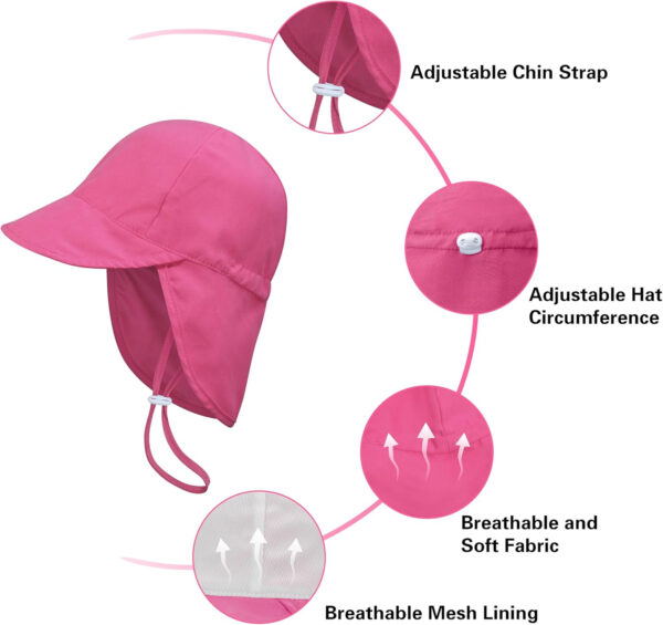 2 Pack Baby Sun Hats UPF 50+ Toddler Beach Hat for Girls Boys 0-4 Years