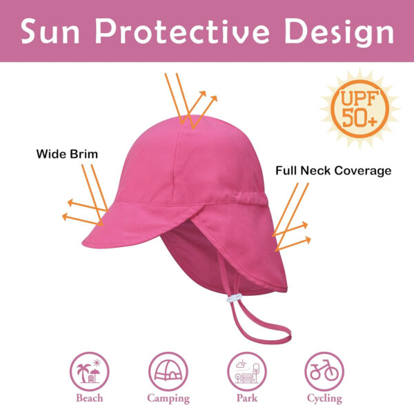 2 Pack Baby Sun Hats UPF 50+ Toddler Beach Hat for Girls Boys 0-4 Years