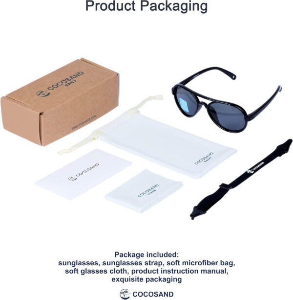 688c3e70c44f005405da34b28eecb065322b8a94a5e738f7bcdf8.jpg COCOSAND Baby Boys Girls Aviator Sunglasses with Strap Polarized Flexible Retro Pilot for Infants Toddler Age 0-24 Months