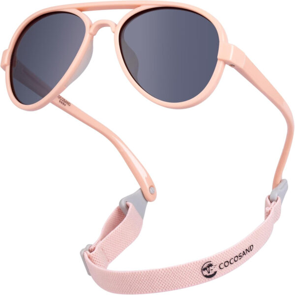 688c3e7480b92e955ba0ee1c43dc526f3b815d962f7919d0589a2.jpg COCOSAND Baby Boys Girls Aviator Sunglasses with Strap Polarized Flexible Retro Pilot for Infants Toddler Age 0-24 Months