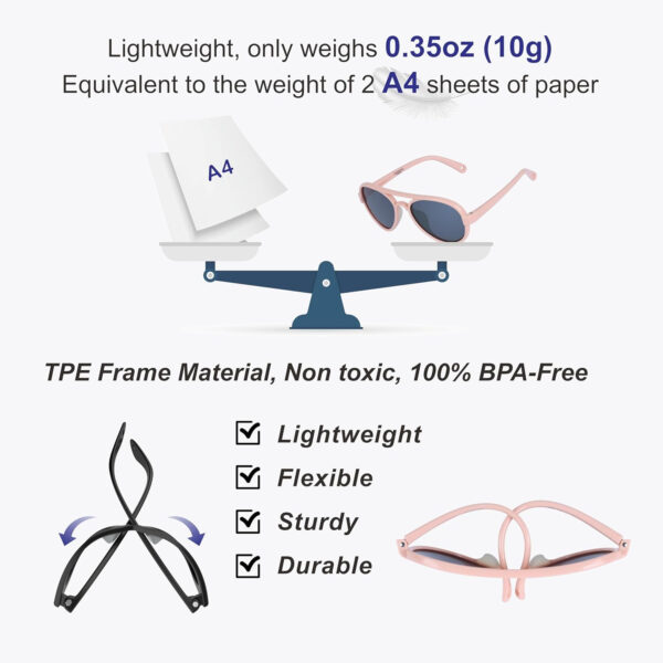 688c3e77c7e82967a6380f1ab0cf828be1a2684f7eff4f75233d7.jpg COCOSAND Baby Boys Girls Aviator Sunglasses with Strap Polarized Flexible Retro Pilot for Infants Toddler Age 0-24 Months