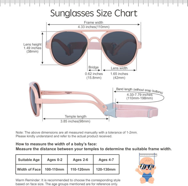 688c3e78e3e8aeb4dd4203390abce9cbd454cb51f34718dcce76d.jpg COCOSAND Baby Boys Girls Aviator Sunglasses with Strap Polarized Flexible Retro Pilot for Infants Toddler Age 0-24 Months