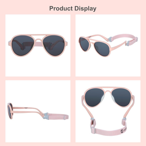688c3e79e896d93f3d2eaf6883067409715d142f240f9ccef795c.jpg COCOSAND Baby Boys Girls Aviator Sunglasses with Strap Polarized Flexible Retro Pilot for Infants Toddler Age 0-24 Months