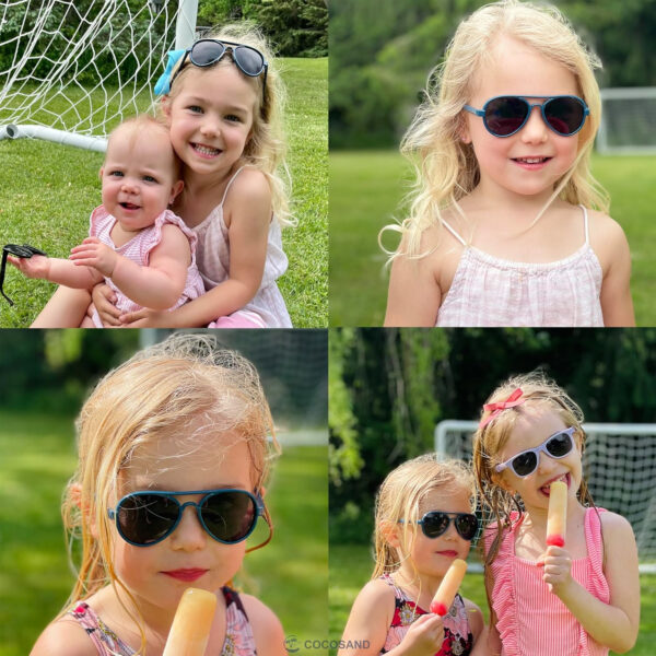 688c3e7bcb2b85ffb01b37d33a136084609d7047f1c6fd233cdf8.jpg COCOSAND Baby Boys Girls Aviator Sunglasses with Strap Polarized Flexible Retro Pilot for Infants Toddler Age 0-24 Months