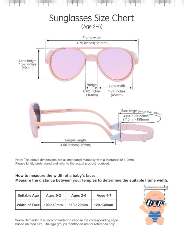 688c3e7f6ffa27a1d822ac0b550139c4f3b141afaf3c2d624c4d6.jpg COCOSAND Baby Boys Girls Aviator Sunglasses with Strap Polarized Flexible Retro Pilot for Infants Toddler Age 0-24 Months