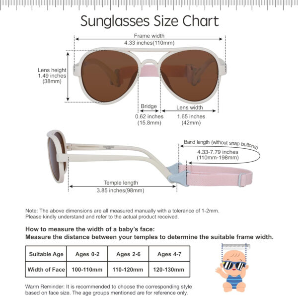 688c3e8e5eeea796d245038d26bc8f2f291815ed7f6e2275e8dd3.jpg COCOSAND Baby Boys Girls Aviator Sunglasses with Strap Polarized Flexible Retro Pilot for Infants Toddler Age 0-24 Months