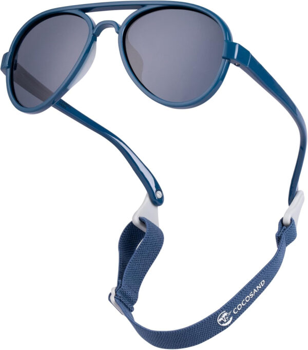 688c3e905de6fc725d7c5cc11785e7092f2174a0b0fe9690862e8.jpg COCOSAND Baby Boys Girls Aviator Sunglasses with Strap Polarized Flexible Retro Pilot for Infants Toddler Age 0-24 Months
