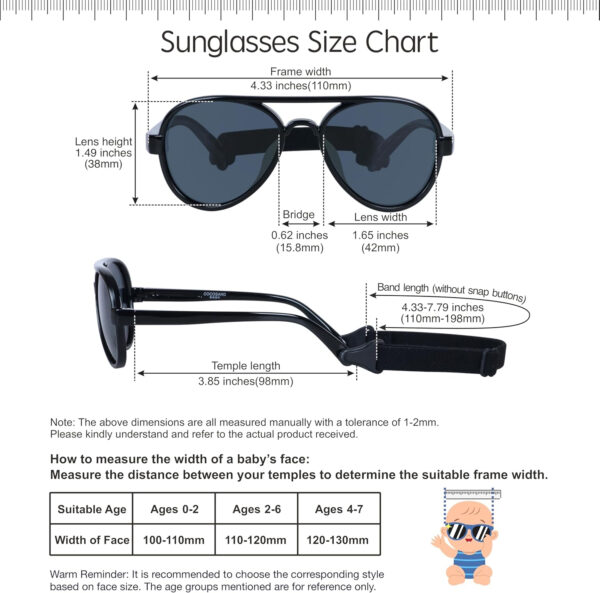688c3e991063b2a5f969d125a71a6b7d2c2c6d44b75b3bce8ce07.jpg COCOSAND Baby Boys Girls Aviator Sunglasses with Strap Polarized Flexible Retro Pilot for Infants Toddler Age 0-24 Months