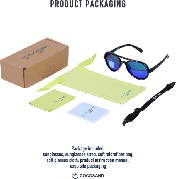 688c3e9c9e63b6a436e07cc8c237439ebe66f0b5d39efff0bb759.jpg COCOSAND Baby Boys Girls Aviator Sunglasses with Strap Polarized Flexible Retro Pilot for Infants Toddler Age 0-24 Months