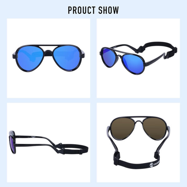 688c3e9e2bbafbe18d00705a52a437ef200f2f27e8dfc3c2e99e0.jpg COCOSAND Baby Boys Girls Aviator Sunglasses with Strap Polarized Flexible Retro Pilot for Infants Toddler Age 0-24 Months