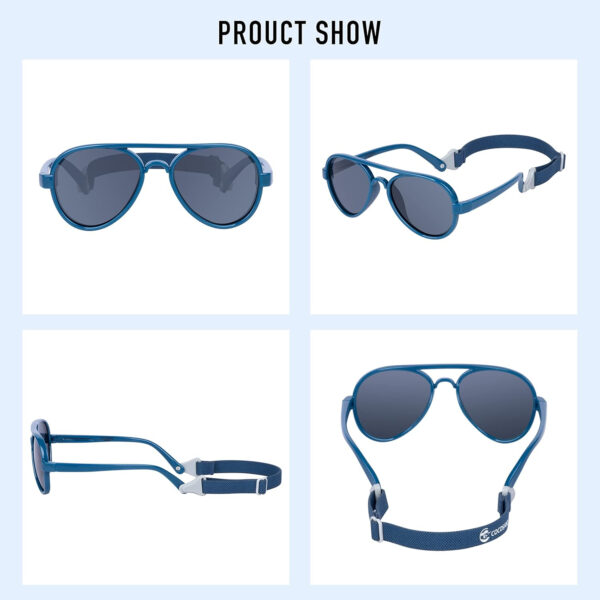 688c3eada86ece9fcd355d3e8c9d59a8e55f2358f66cb97a60f7b.jpg COCOSAND Baby Boys Girls Aviator Sunglasses with Strap Polarized Flexible Retro Pilot for Infants Toddler Age 0-24 Months