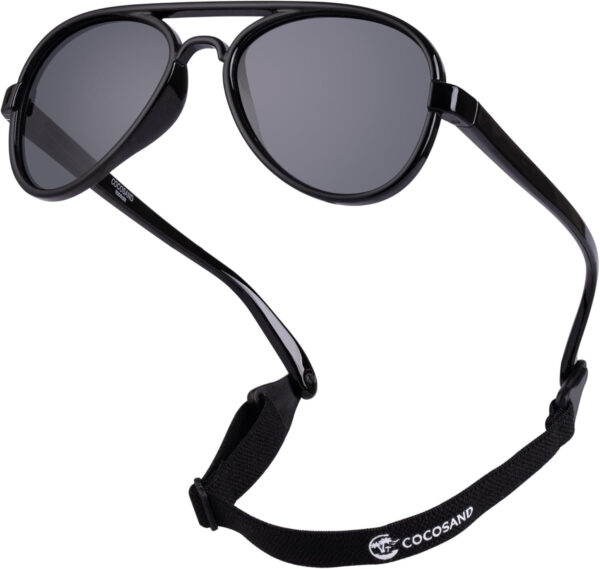 688c3eaf4b274c0341cb2ba8d6022d05dc6291ff1a30bb7f34611.jpg COCOSAND Baby Boys Girls Aviator Sunglasses with Strap Polarized Flexible Retro Pilot for Infants Toddler Age 0-24 Months