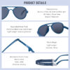 688c3eb700dc54ad1cf6d80635eb6c779b240900d060ae2c39517.jpg COCOSAND Baby Boys Girls Aviator Sunglasses with Strap Polarized Flexible Retro Pilot for Infants Toddler Age 0-24 Months