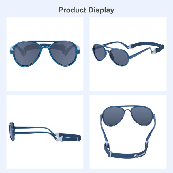 688c3ebaad81cf336b99b39902fc033342a9254a3a3a29a03a17c.jpg COCOSAND Baby Boys Girls Aviator Sunglasses with Strap Polarized Flexible Retro Pilot for Infants Toddler Age 0-24 Months