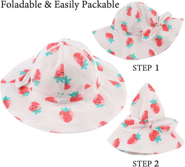 Bow Baby Girls Bucket Hat Infant Toddler Summer Cap Sun Protect Kids Hat for Girls