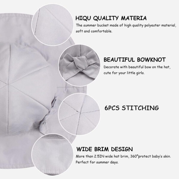 Bow Baby Girls Bucket Hat Infant Toddler Summer Cap Sun Protect Kids Hat for Girls
