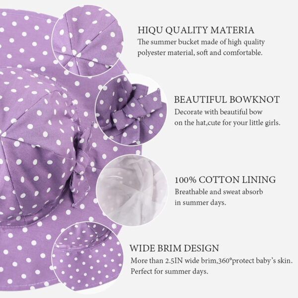 Bow Baby Girls Bucket Hat Infant Toddler Summer Cap Sun Protect Kids Hat for Girls