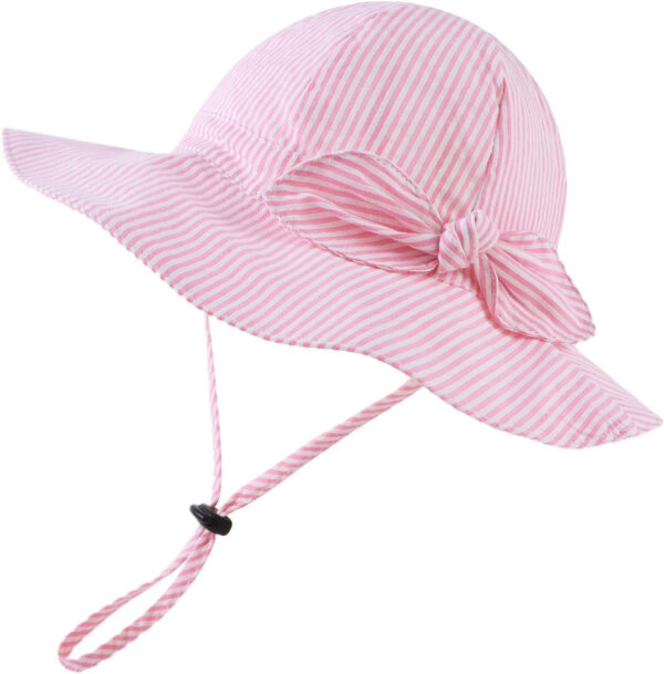 Bow Baby Girls Bucket Hat Infant Toddler Summer Cap Sun Protect Kids Hat for Girls