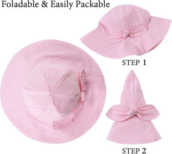 Bow Baby Girls Bucket Hat Infant Toddler Summer Cap Sun Protect Kids Hat for Girls