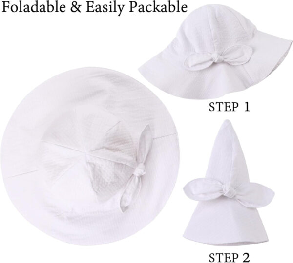 Bow Baby Girls Bucket Hat Infant Toddler Summer Cap Sun Protect Kids Hat for Girls