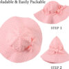 Bow Baby Girls Bucket Hat Infant Toddler Summer Cap Sun Protect Kids Hat for Girls