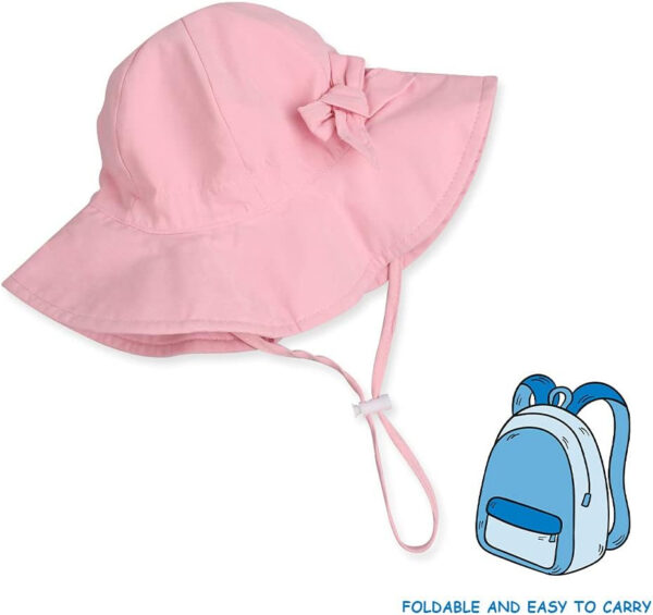 Bow Baby Girls Bucket Hat Infant Toddler Summer Cap Sun Protect Kids Hat for Girls