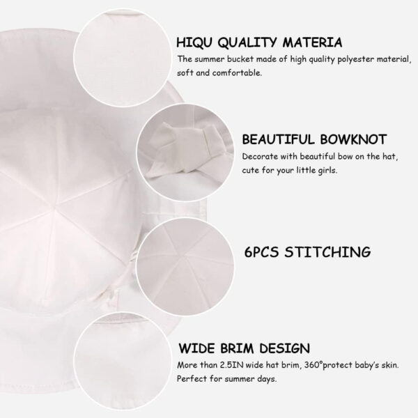 Bow Baby Girls Bucket Hat Infant Toddler Summer Cap Sun Protect Kids Hat for Girls