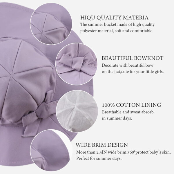 Bow Baby Girls Bucket Hat Infant Toddler Summer Cap Sun Protect Kids Hat for Girls