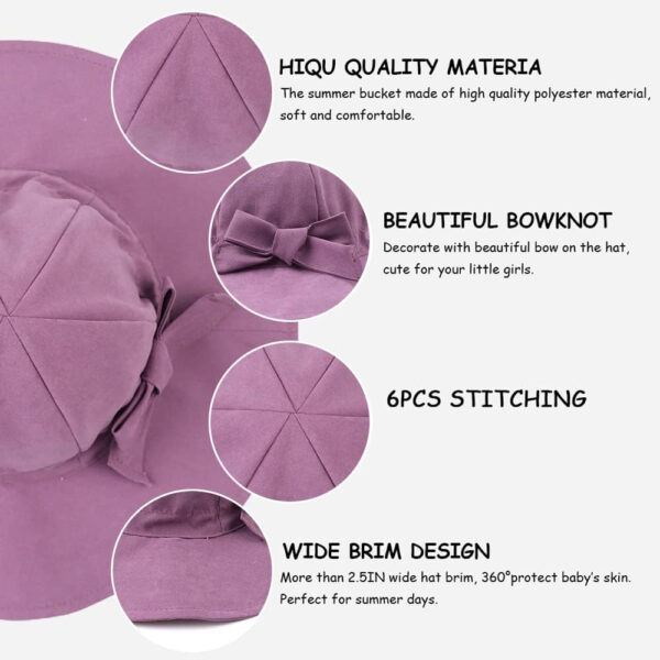 Bow Baby Girls Bucket Hat Infant Toddler Summer Cap Sun Protect Kids Hat for Girls