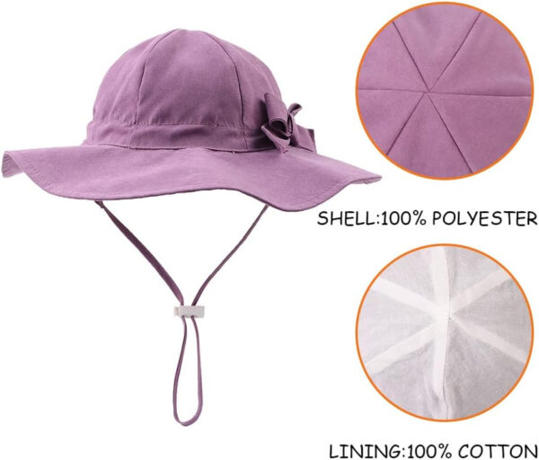 Bow Baby Girls Bucket Hat Infant Toddler Summer Cap Sun Protect Kids Hat for Girls