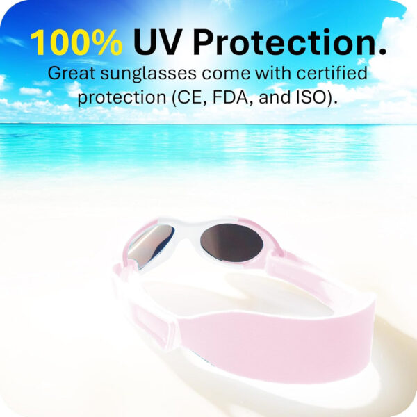 Mausito BABY sunglasses 0-24 months | Flexible BPA-Free infant sunglasses with adjustable strap | 100% UV Protection Sunnies